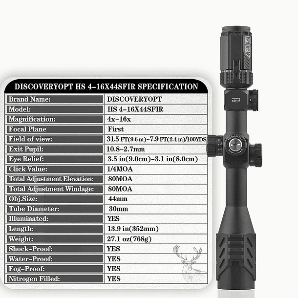 MIRA TELESCÓPICA HS 4-16*44 SFIR FFP 3