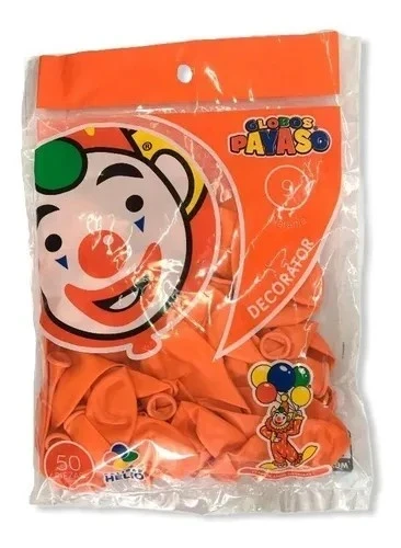 Globo naranja  c/50 #9 payaso