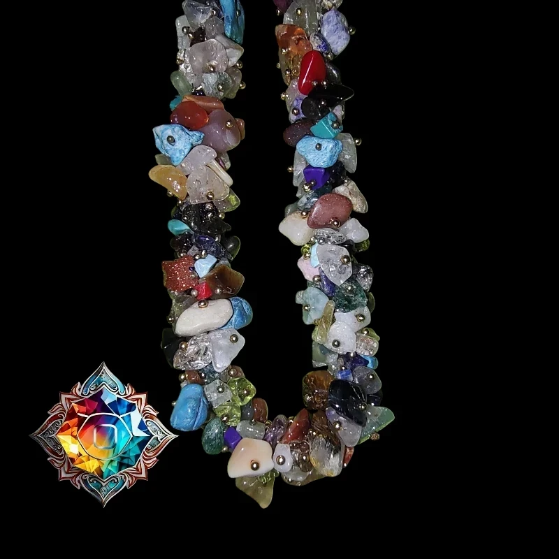 Esplendido collar de piedras semipreciosas mixtas 7