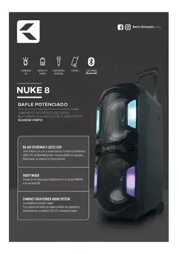 Bafle Ken Brown Nuke 8 Led Bluetooth 4