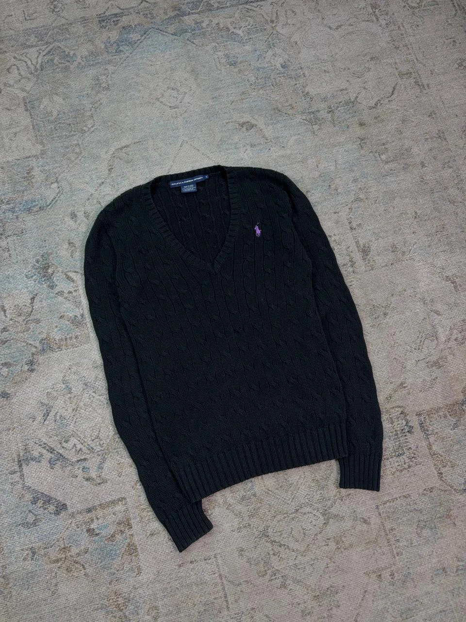 POLO RALPH LAUREN SPORT CABLE-KNIT V-NECK SWEATER