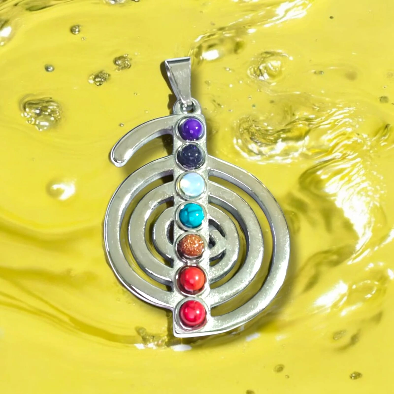 Dije Acero 7 chakras Cho Ku Rei 