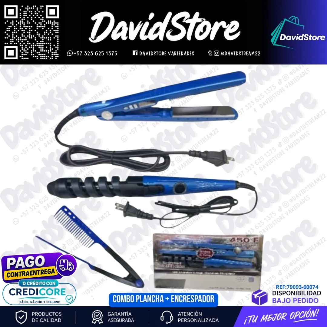 Combo Plancha y Encrespador de Cabello