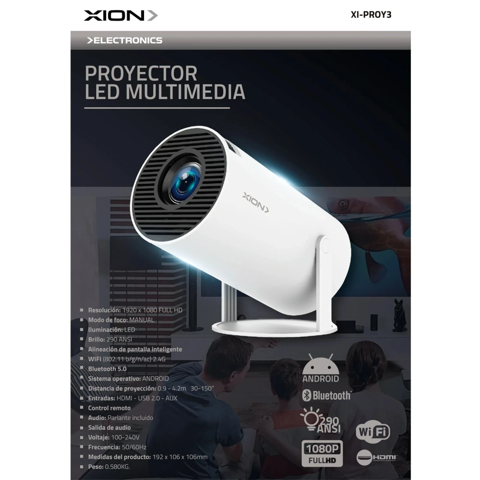 Proyector Smart con Apps Android 𝙓𝙄𝙊𝙉 3