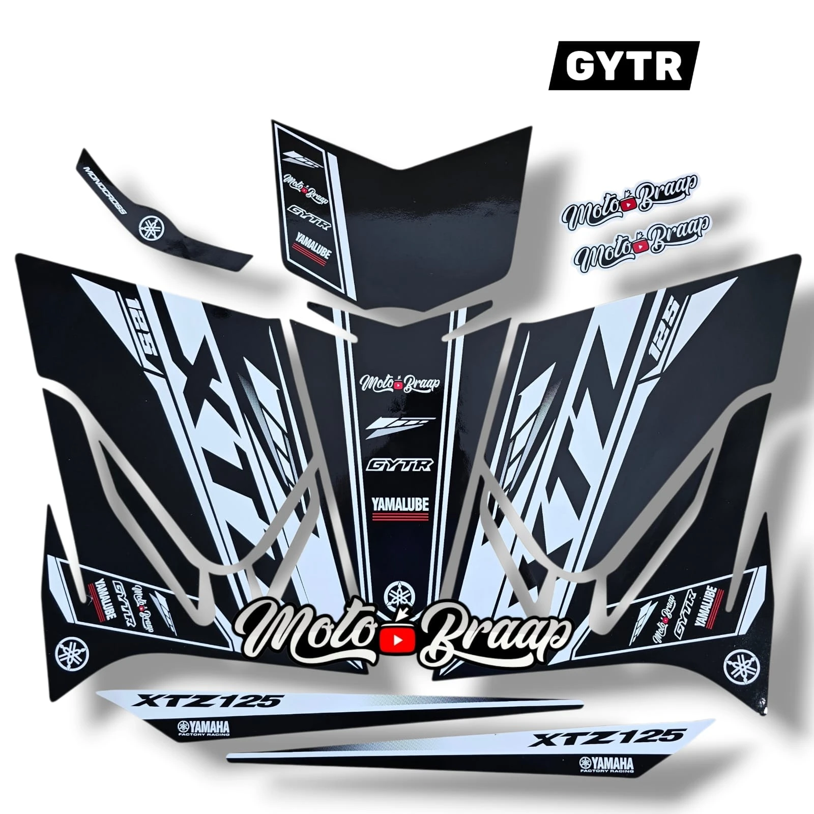 Xtz 125 Calcomanias GYTR negro negro