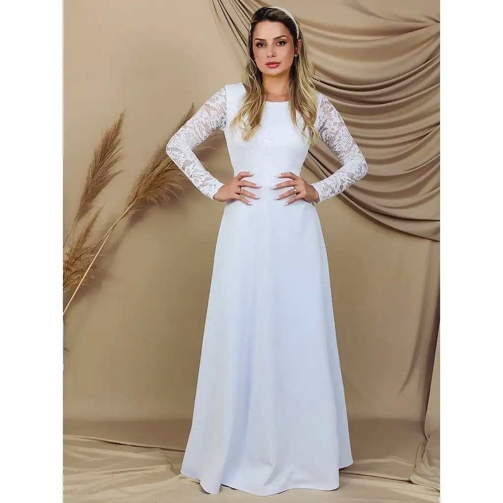 Vestido Longo Casamento Simples 
