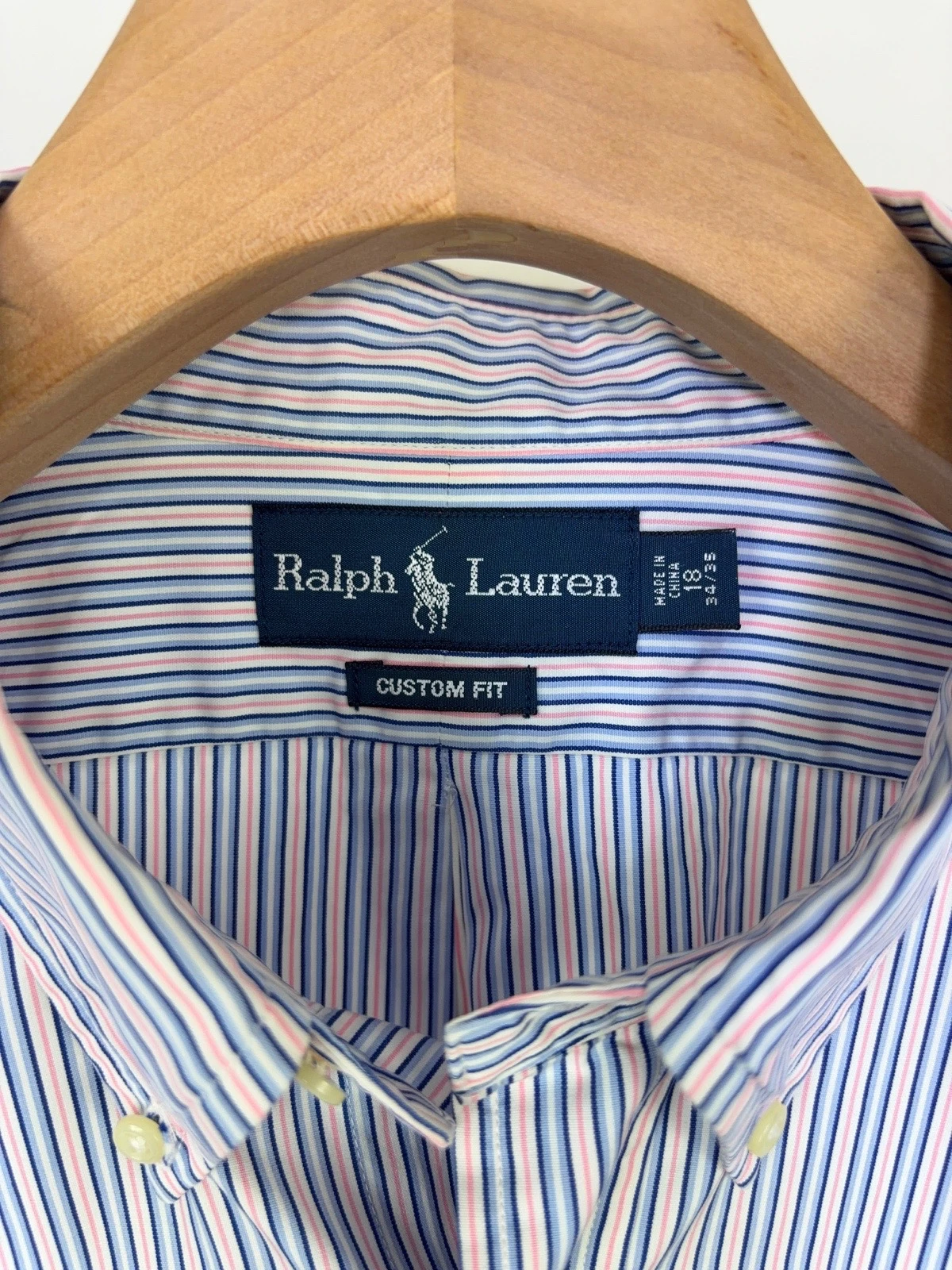 Camisa Polo Ralph Lauren Classic Fit Algodón Azul detalle en foto poco notorio  4