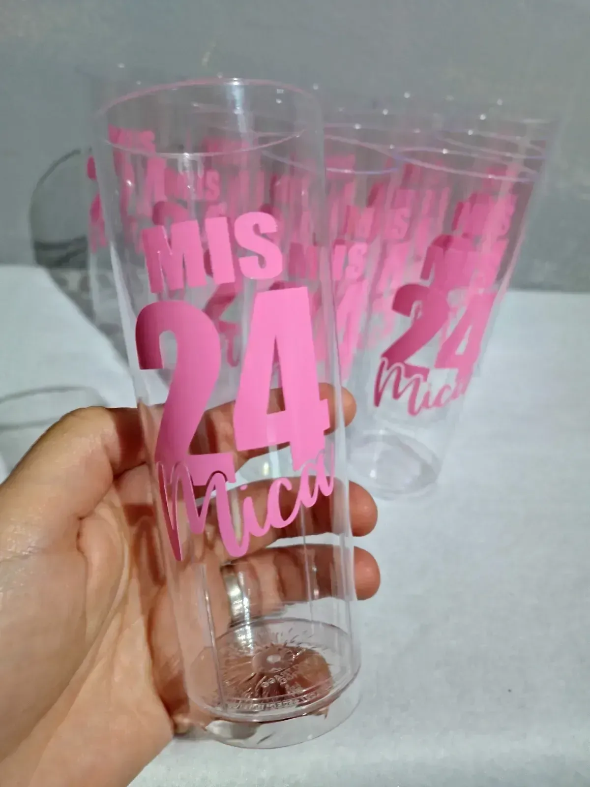 Vaso transparente con diseño pack por 20 4