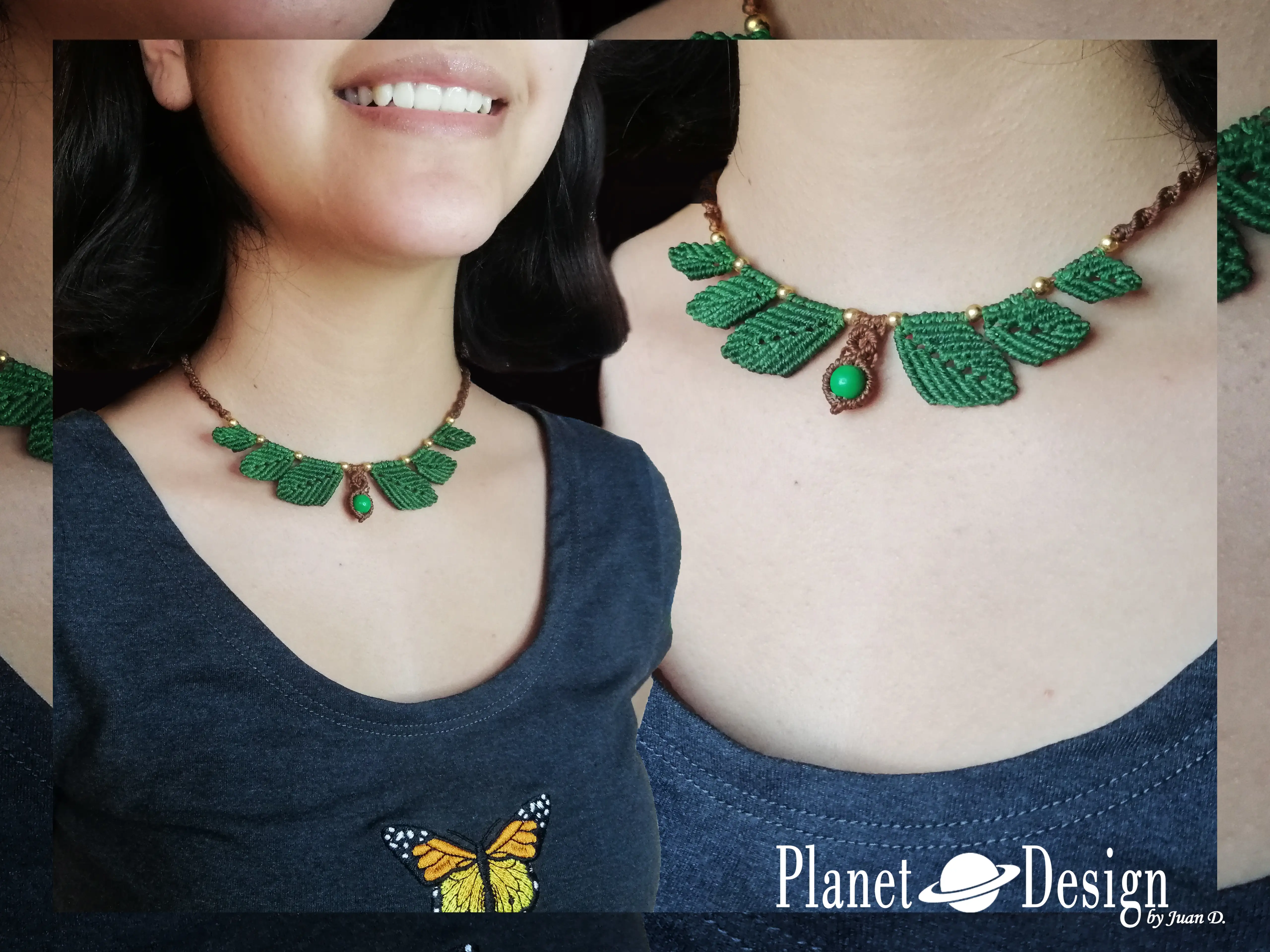 Choker 6 hojas con perla en medio 3