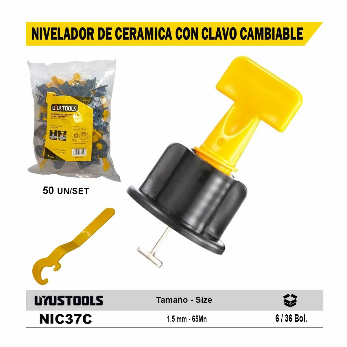 NIVELADOR CERAMICA C/CLAVO UYUST (50Pz/Bolsa) 