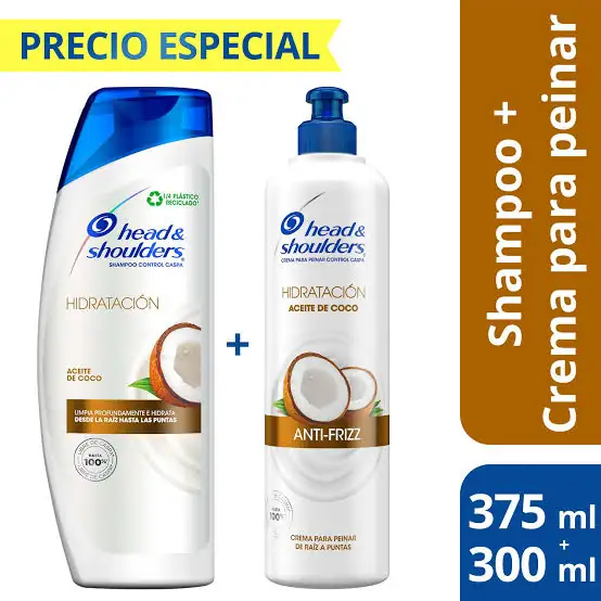 Shampoo H&S Hidratacion + Crema de Peinar Aceite de Coco