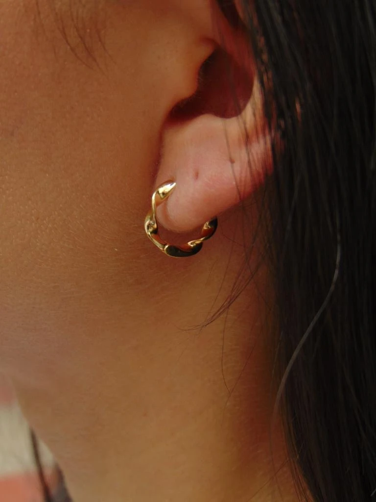 CANDONGA ORO LAMINADO 18K MELCOCHA REDON 1.4CM|2MM 2