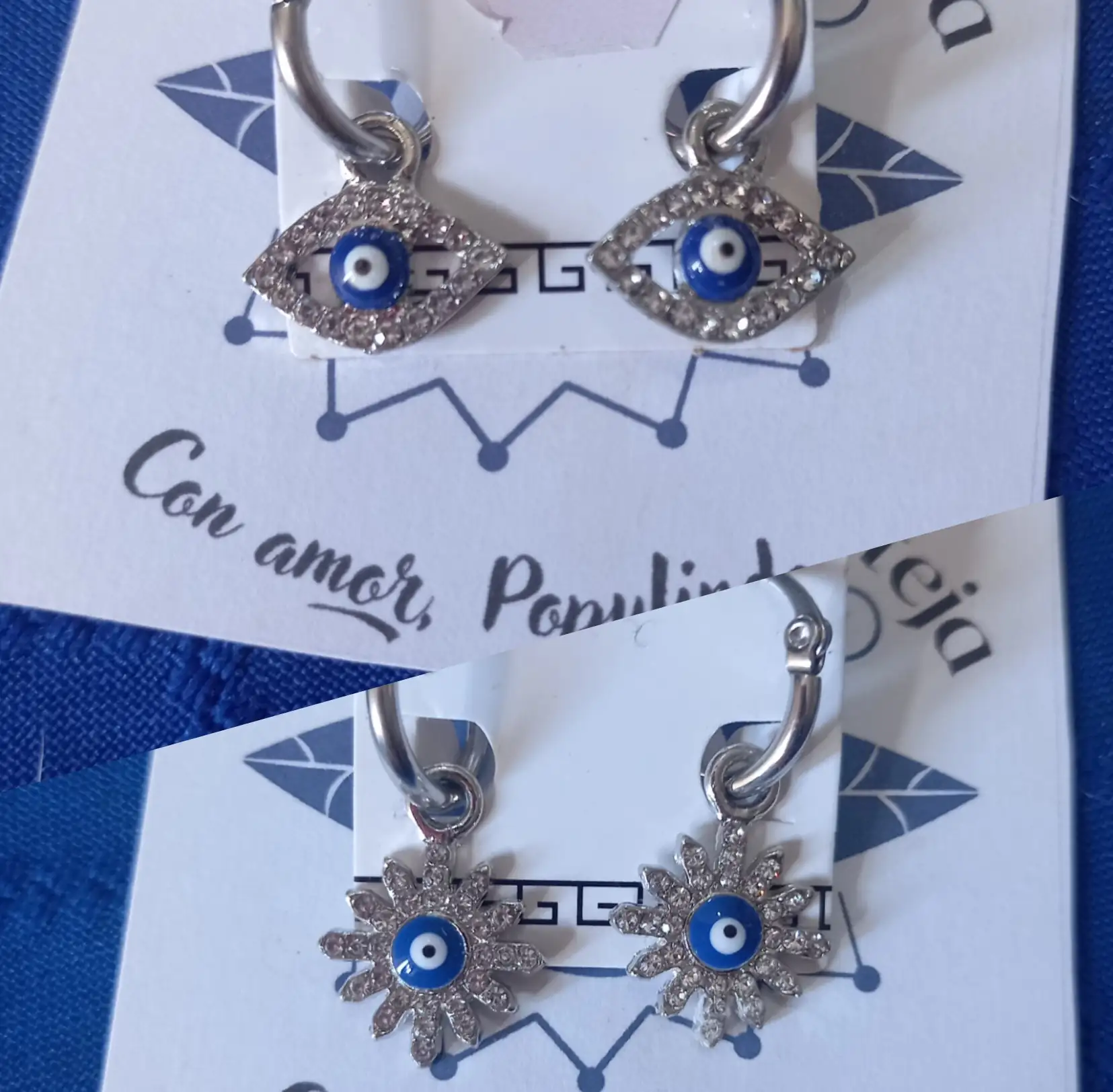 Aros colgantes con ojo turco