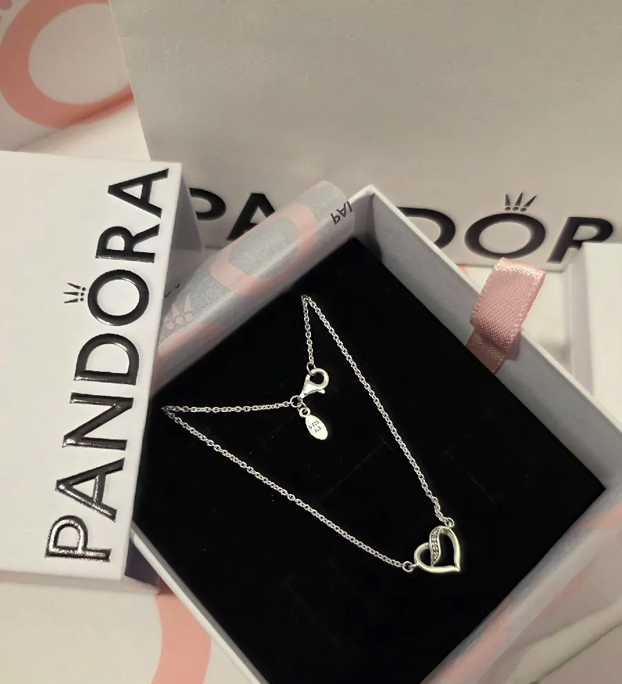 Pandora Ribbons of love silver necklace 