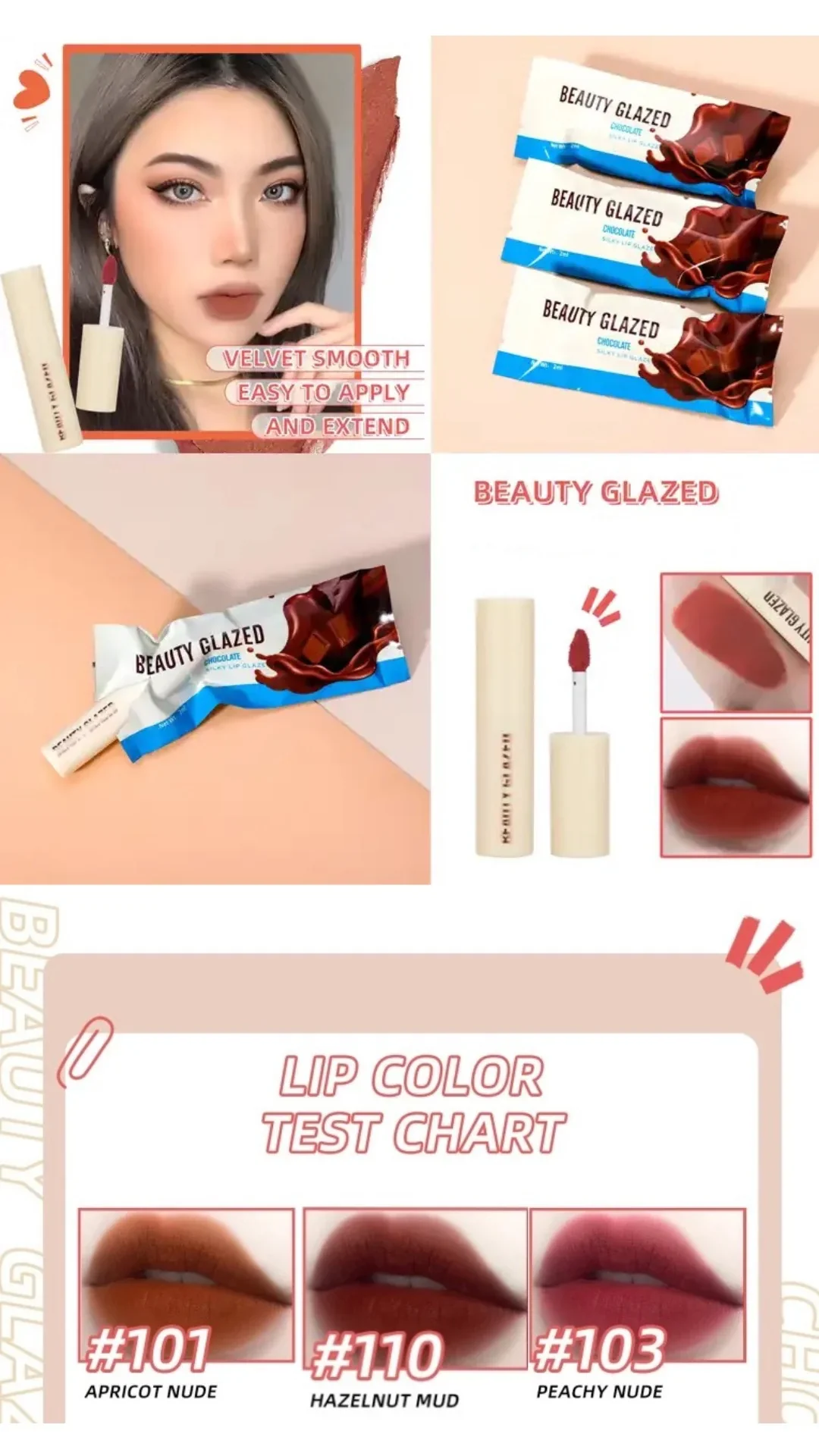 Labial Chocolate 🍫 BG, #101 #103 #110 4