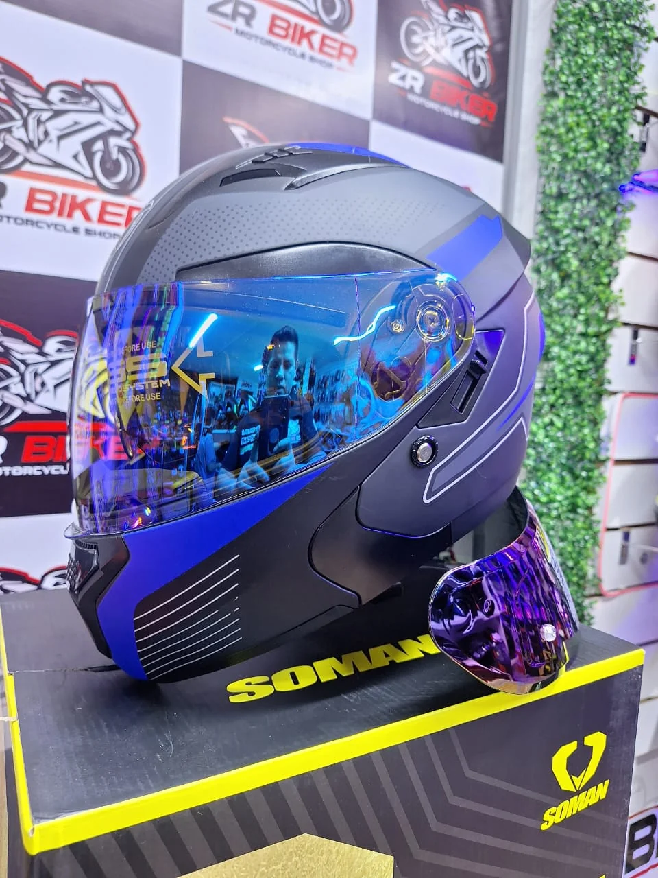 CASCO XTREME ABATIBLES AZUL Y NEGRO  2
