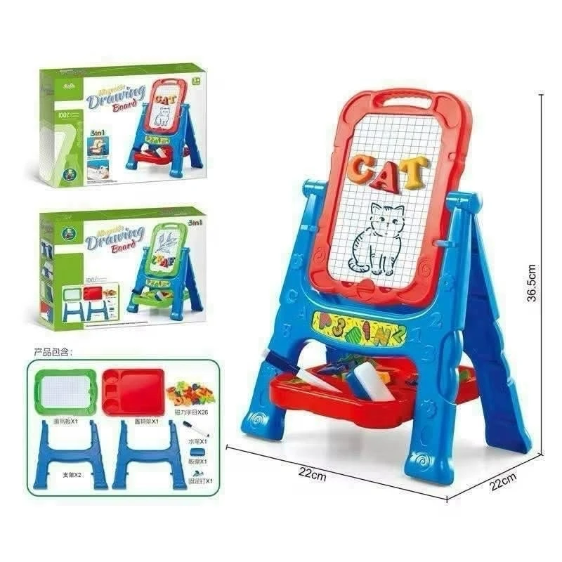 🎨 Pizarrón Caballete Magnético Infantil 3 en 1 🔤✨ 2