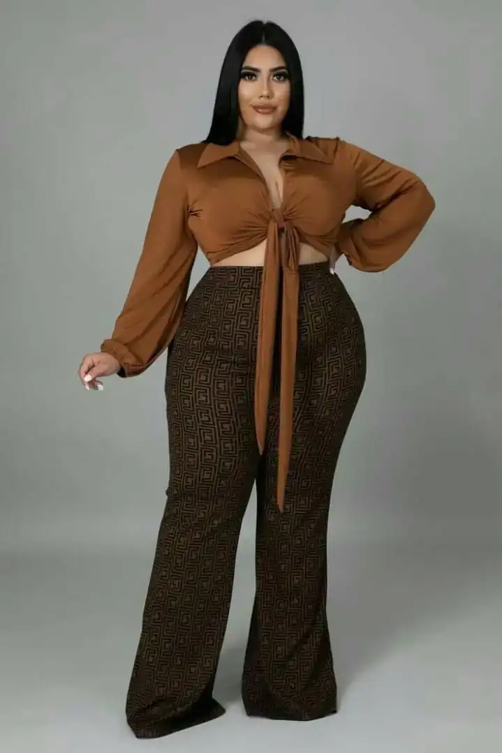 XL conjunto, croctop manga larga, pantalon ancho