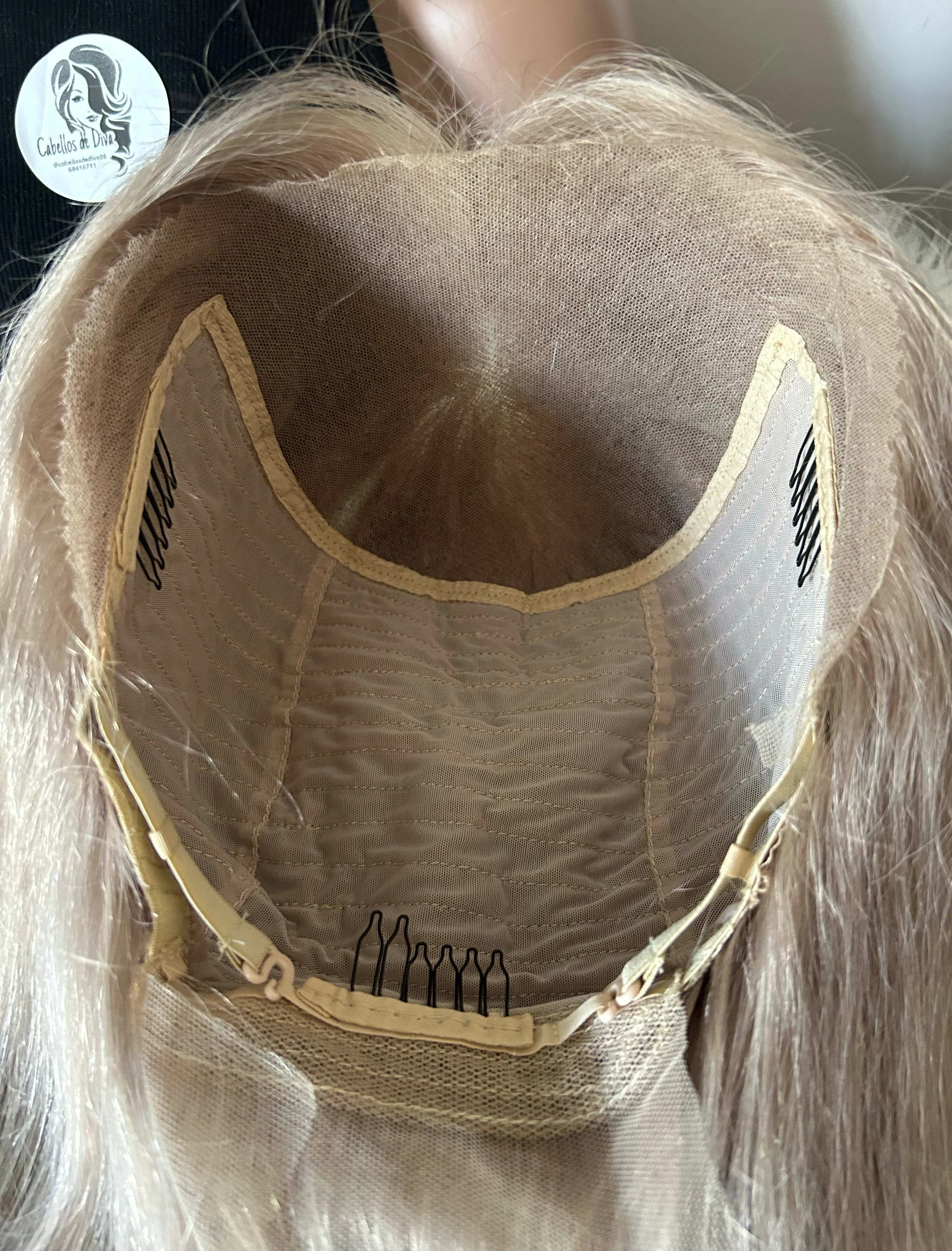 Peluca Bob 12 pulgadas , frontal lace 13x6, color Rubio cenizo, sin pegamento, 6
