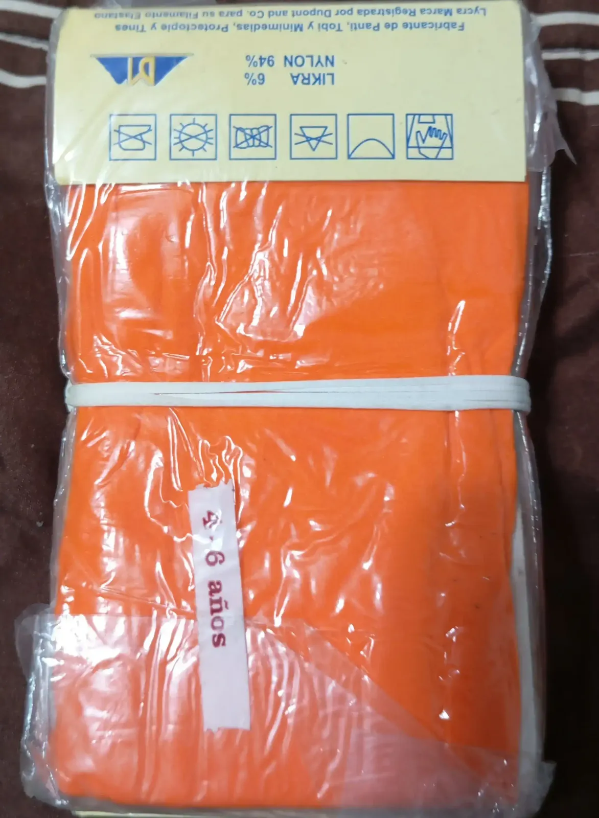 Malla lisa de nylon delgadas DIMSA 4-6 años naranja