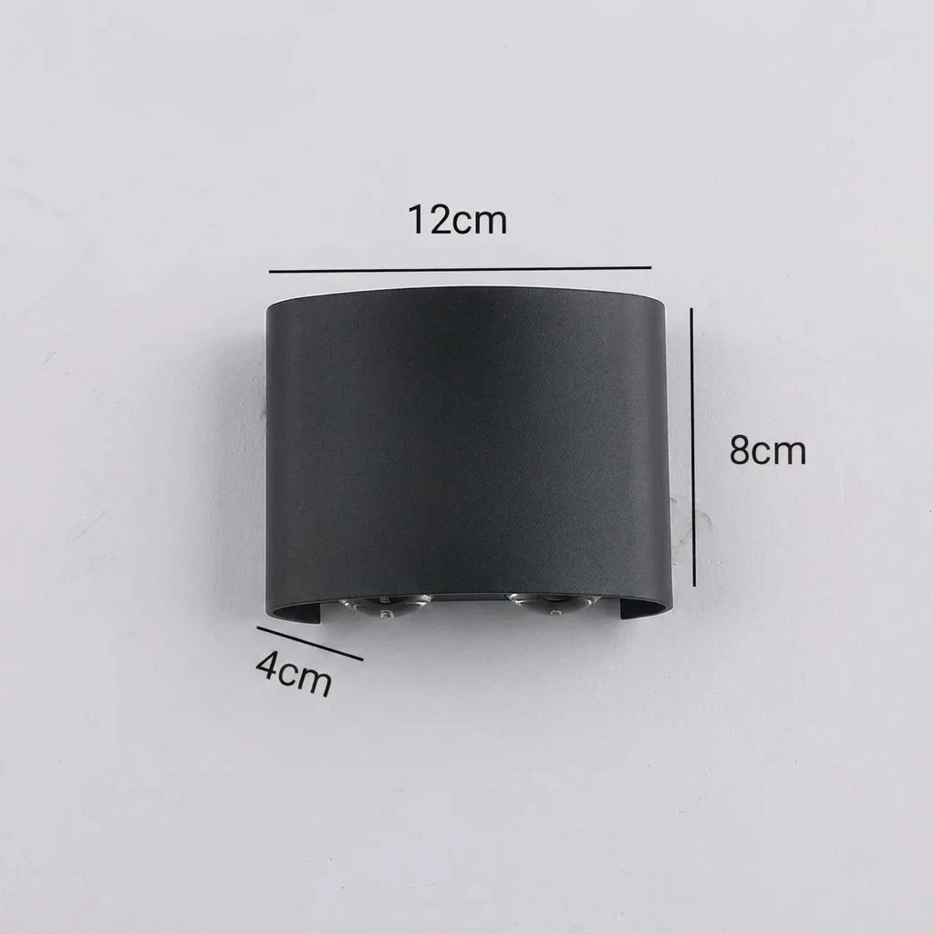 APLIQUE PARED LED DECO NEGRO IP65 PC 4X2W 6500K  5