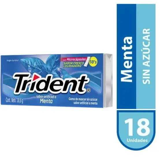 Chicle Trident Menta 30,6g