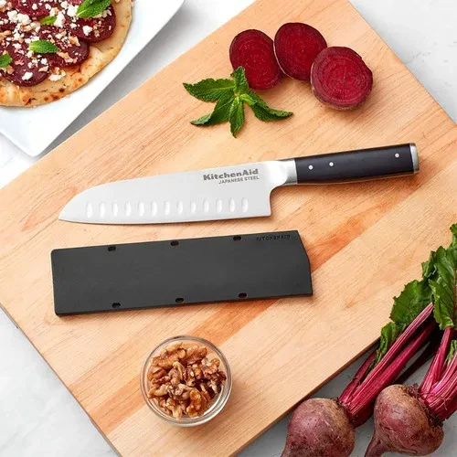 Cuchillo para cortar carne Santoku forjado de 7 peniques con funda de acero inoxidable Kitchenaid