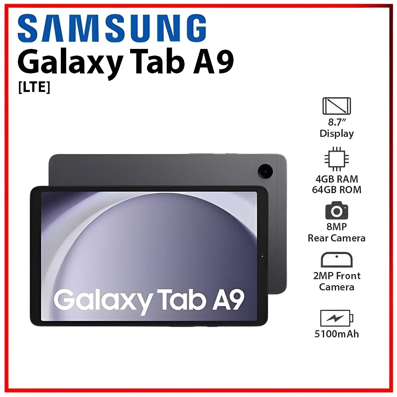 TABLET SAMSUNG GALAXY TAB A9 8.7" 64GB  4GB RAM 