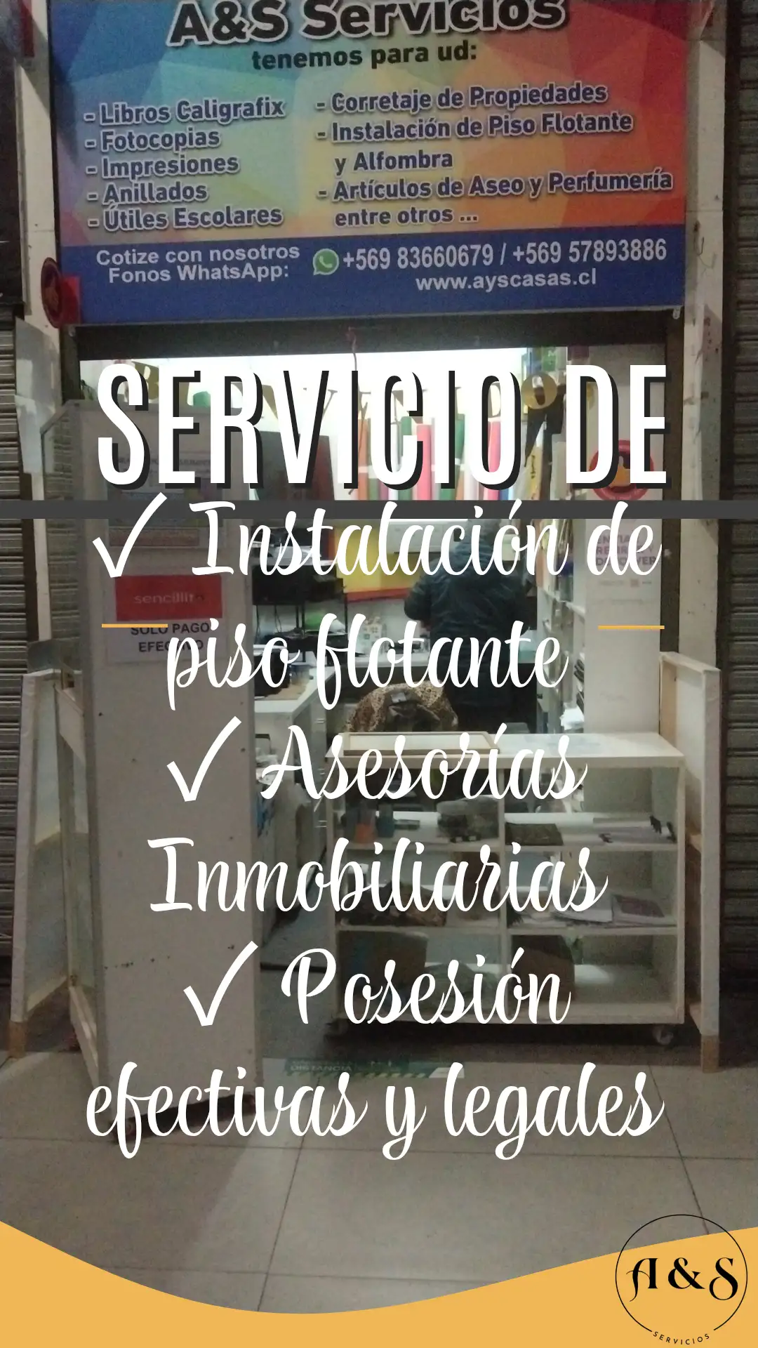 Instalación de piso flotante, asesoría inmobiliaria, posesiones efectivas y legales