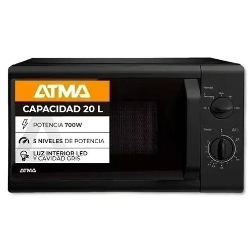 Microondas Atma Rotativo 20Lts 700w Negro