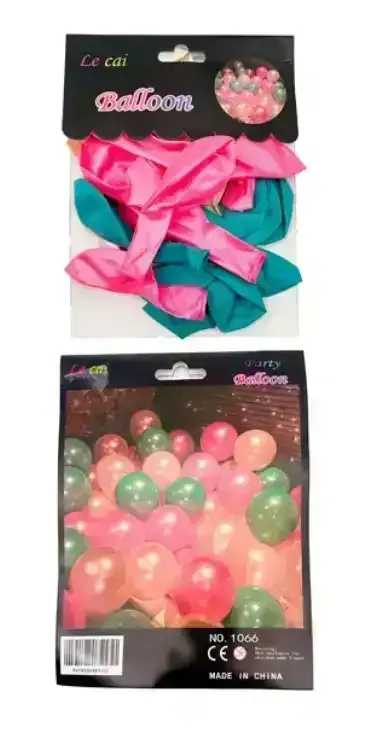 Set 20 globos latex perlados 9 pulgadas tricolor  2