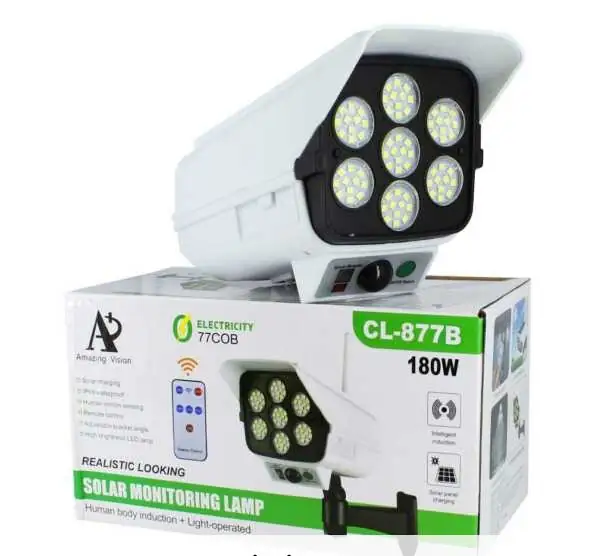 Camara Simulada De Seguridad Luz LED Exterior 