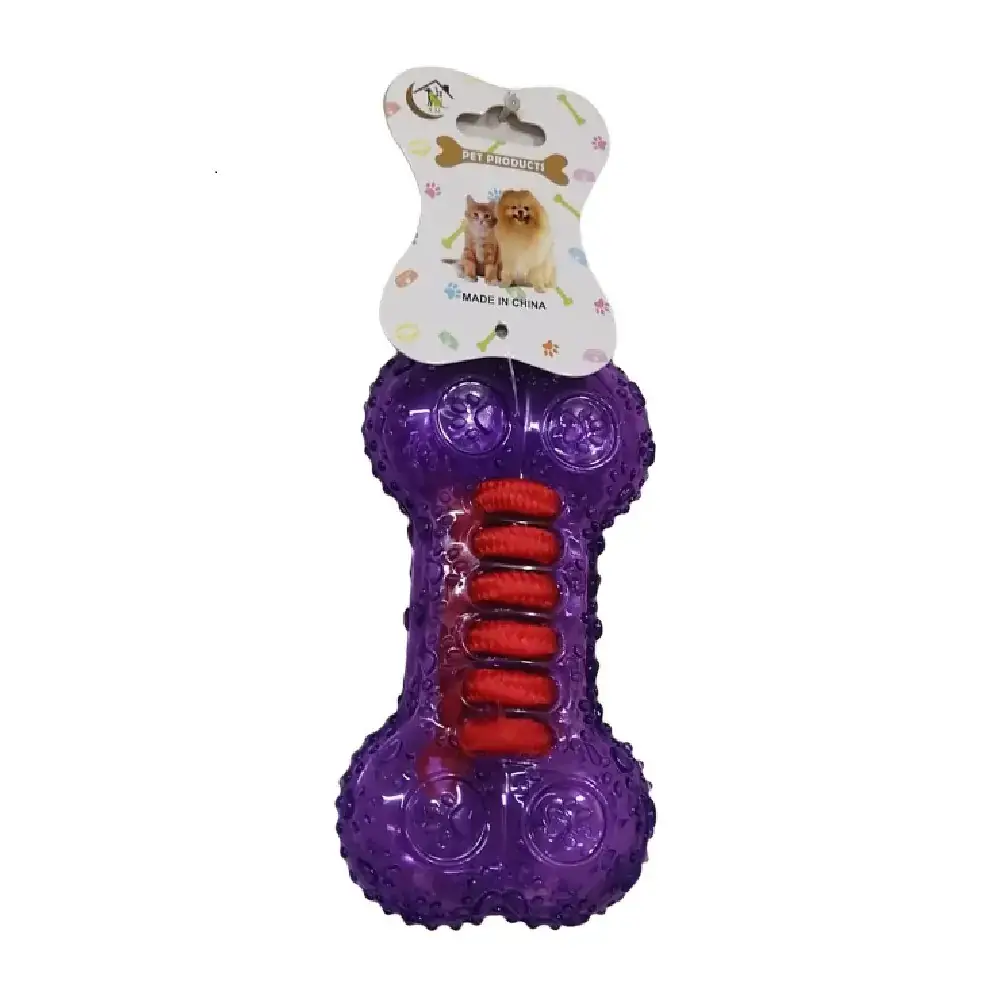 Juguete Hueso con Resorte Morado