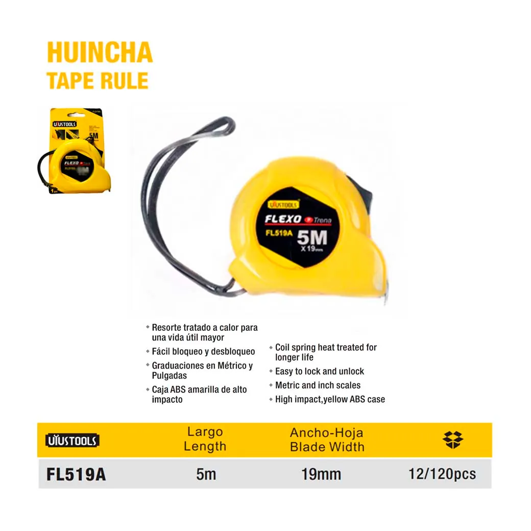 FLEXO Amarillo UYUST 5 M X 19mm **