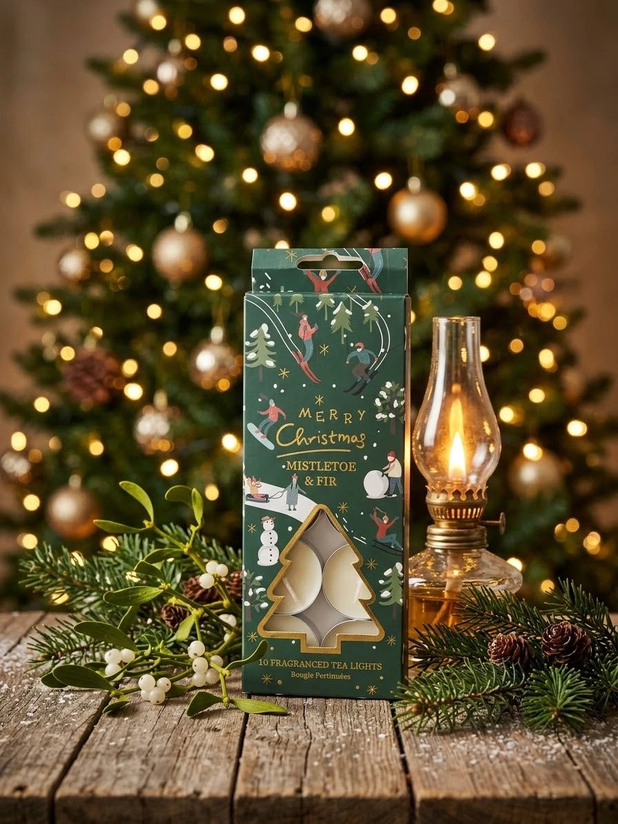 PAQUETE DE 10 VELAS AROMATICAS CON DISEÑO NAVIDEÑO 2