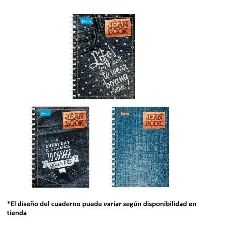 Cuaderno francés c5 jeanbook 100 hojas espiral 