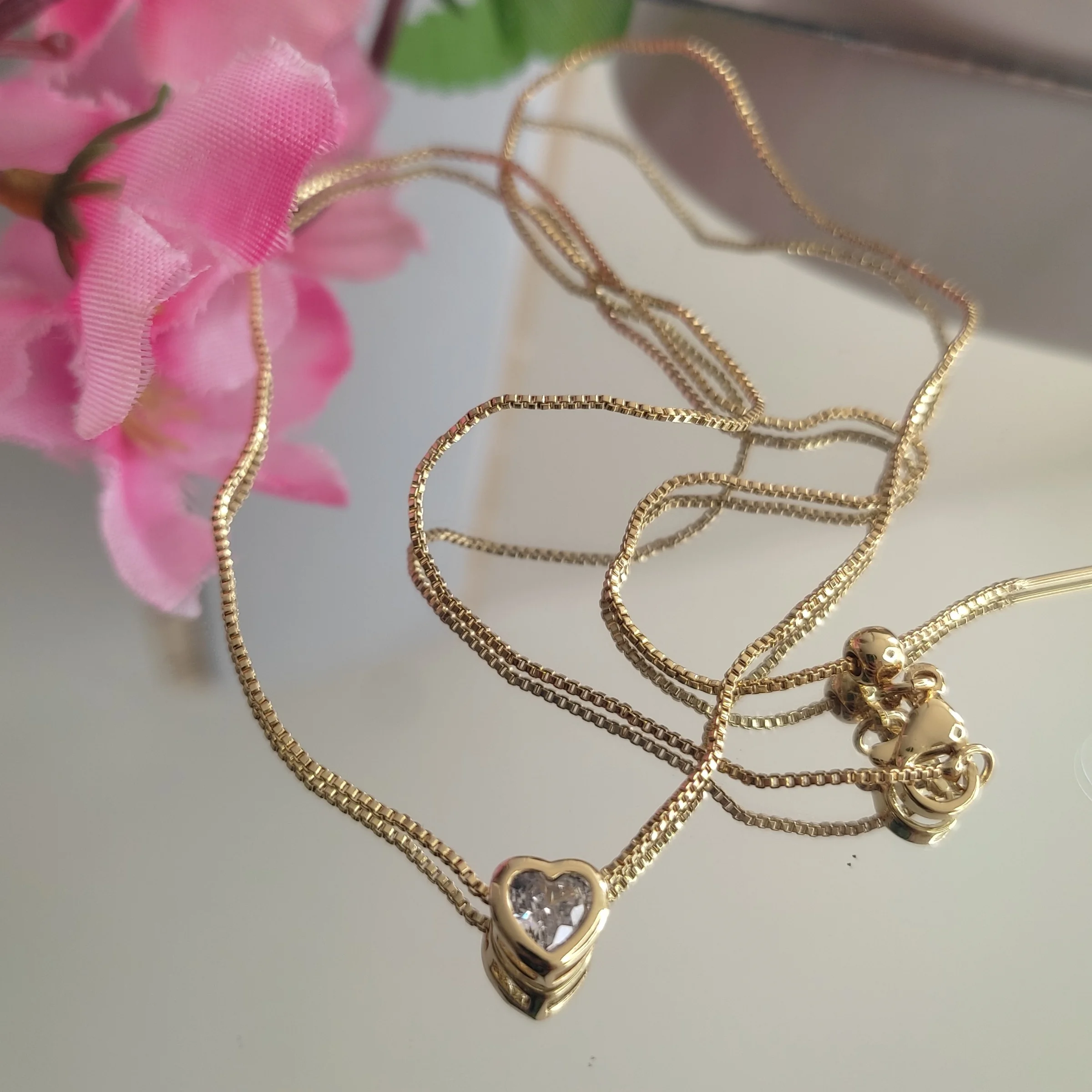 CADENA AJUSTABLE CORAZON BRILLANTE 2