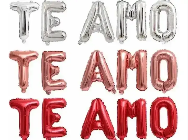 Globo metalizado "te amo" 16 pulgadas 40 cm 