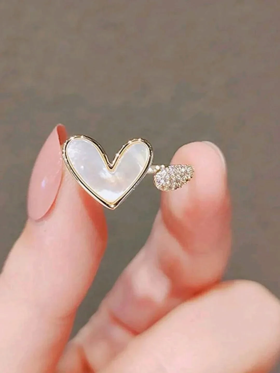 Anillo ajustable de cobre e imitación de piedra  4