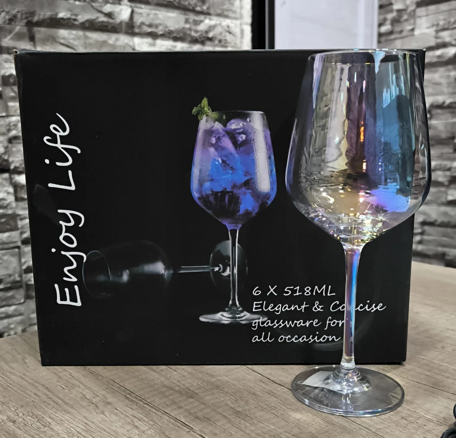 🥂 *JUEGO DE COPAS "ENJOY LIFE" 518ML X 6 unidades