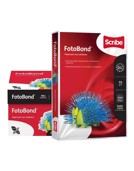 PAQUETE DE 500 HOJAS BLANCAS SCRIBE FOTO BOND CARTA