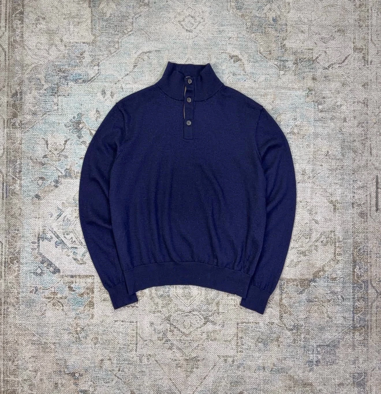 Polo Ralph Lauren Suéter 100% Lana Merino Azul Marino