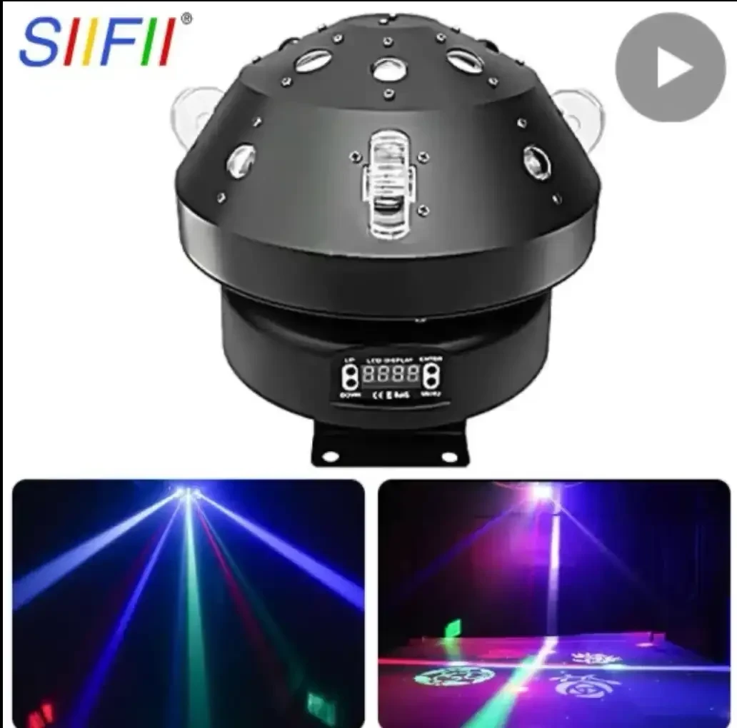 Momo etapa de iluminación láser patrón píxel 4 en 1 Luces LED de fiesta giratorias