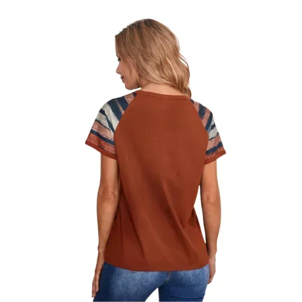 Camiseta de manga raglán con estampado de rayas 2