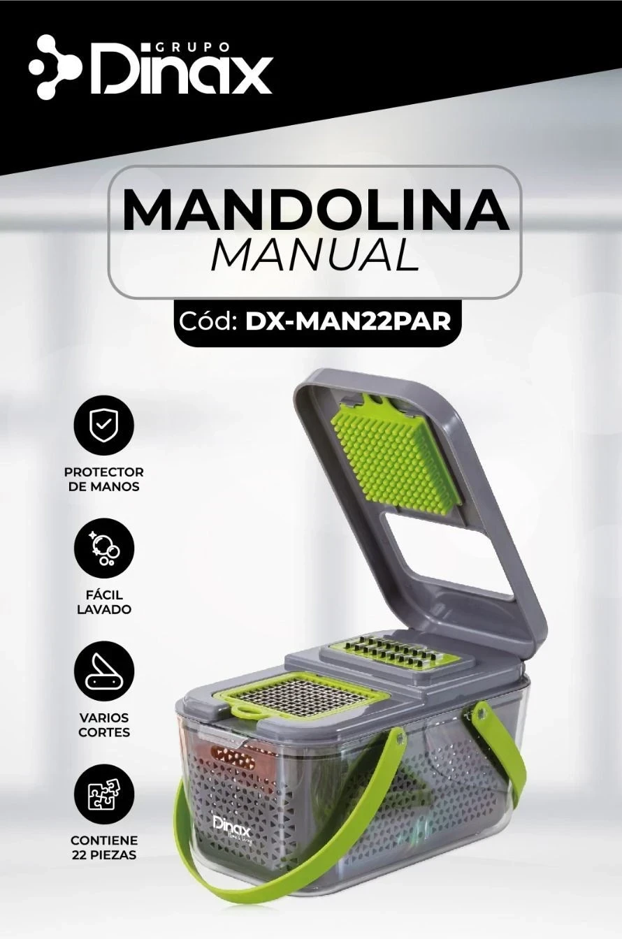 Mandolina Dinax Manual 22 piezas 