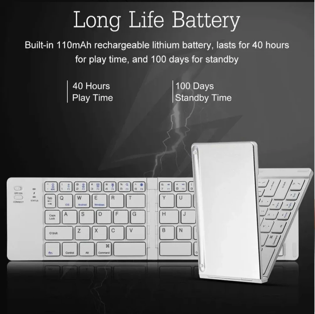 Mini Teclado Inalambricc Plegable Portatil, Bluetooth 6