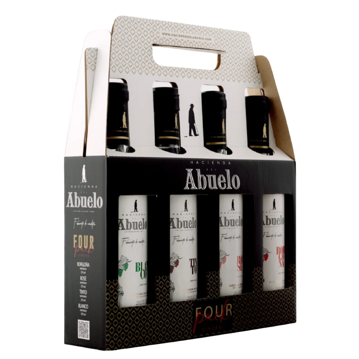 HDA PACK VINO BORGOÑA+TINTO+ROSE+BLANCO- BOT 375 ML C/U