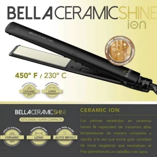 COMBO SECADOR DE PELO VENTO Y PLANCHITA BELLA CERAMIC SHINE ION GAMA 2