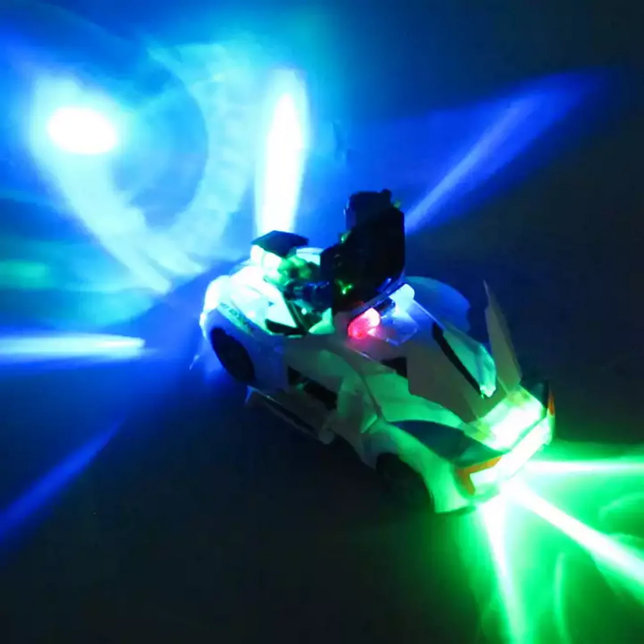 Carro Robot Policía Transformer Luces 5