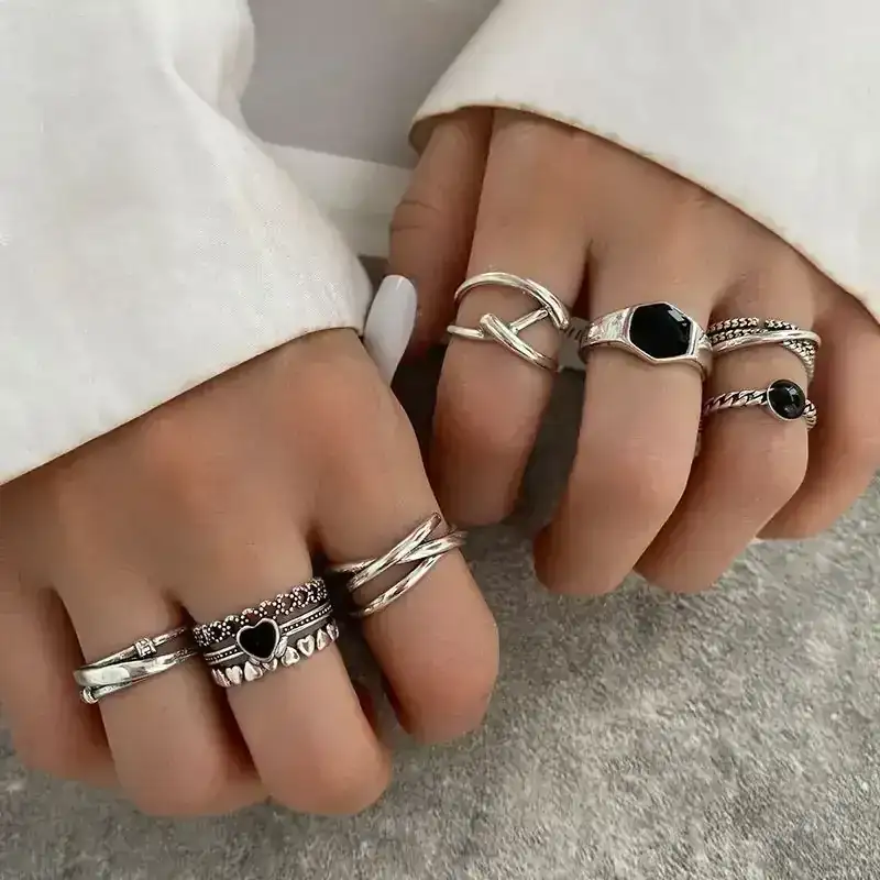 Set x7 Anillos Gema REF: D19
